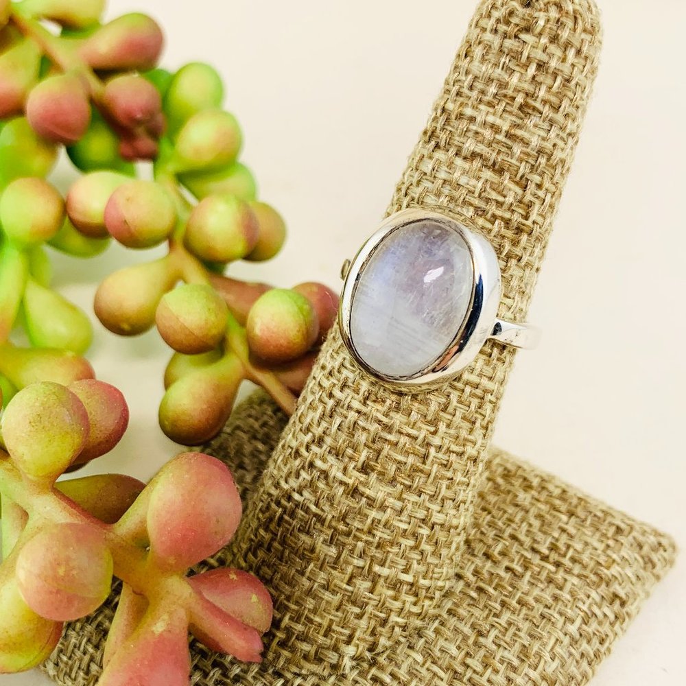 Sterling Silver & Moonstone Statement Ring